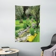 thumbnail image 1 of Garden Tapestry, Japanese Park Style Recreational View with Pond Grass Stones and Trees Landscape Print, Wall Hanging for Bedroom Living Room Dorm Decor, 40W X 60L Inches, Green, by Ambesonne, 1 of 2