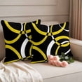 thumbnail image 2 of Yellow Geometric Outdoor Waterproof Pillow Covers, Modern Abstract Simple Lines Black Decorative Square Throw Pillowcase Sofa Cushion Sham for Patio/Couch/Chair, 26"x26" 2 Pack, 2 of 8