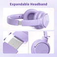 thumbnail image 3 of Auriculares Botesty Sound con cable y micrófono para colocar sobre la oreja, color morado, 3 of 7