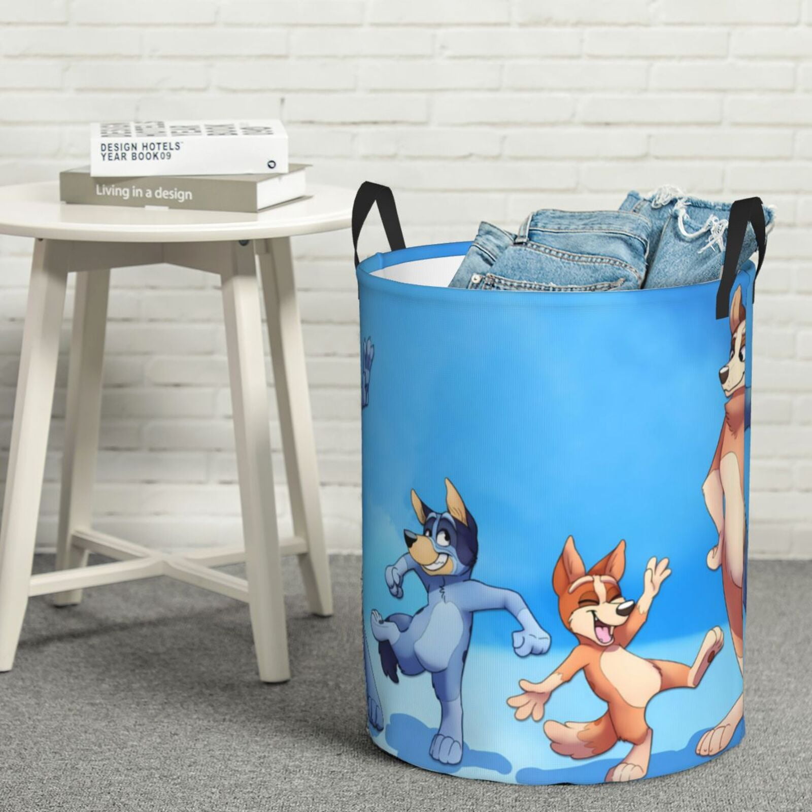 Johaoi Bluey Pattern Round Large Laundry Basket -Storage Basket - Toy Storage Basket, Perfect as Hamper, Kids Room Storage, and Toy Containment-
