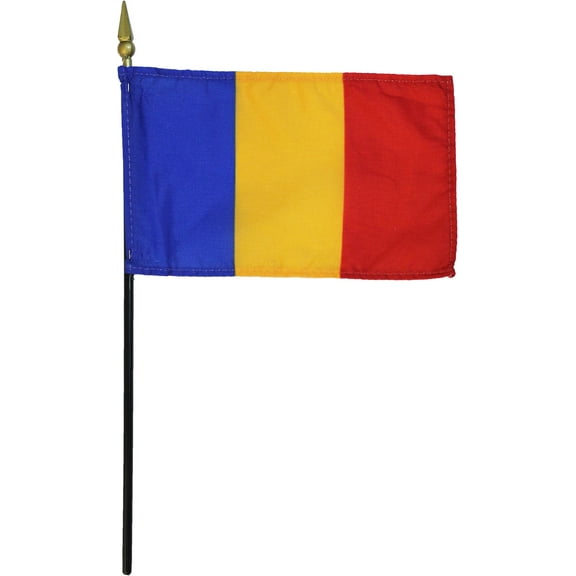 Romania - 4"X6" Stick Flag