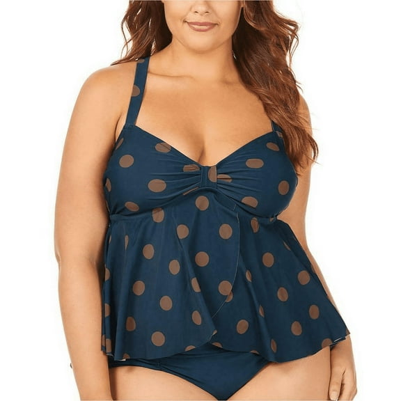 Raisins Curve NIGHT MARKET MULTI Maritime Atlantic Polka Dot Tankini Top, US 14W