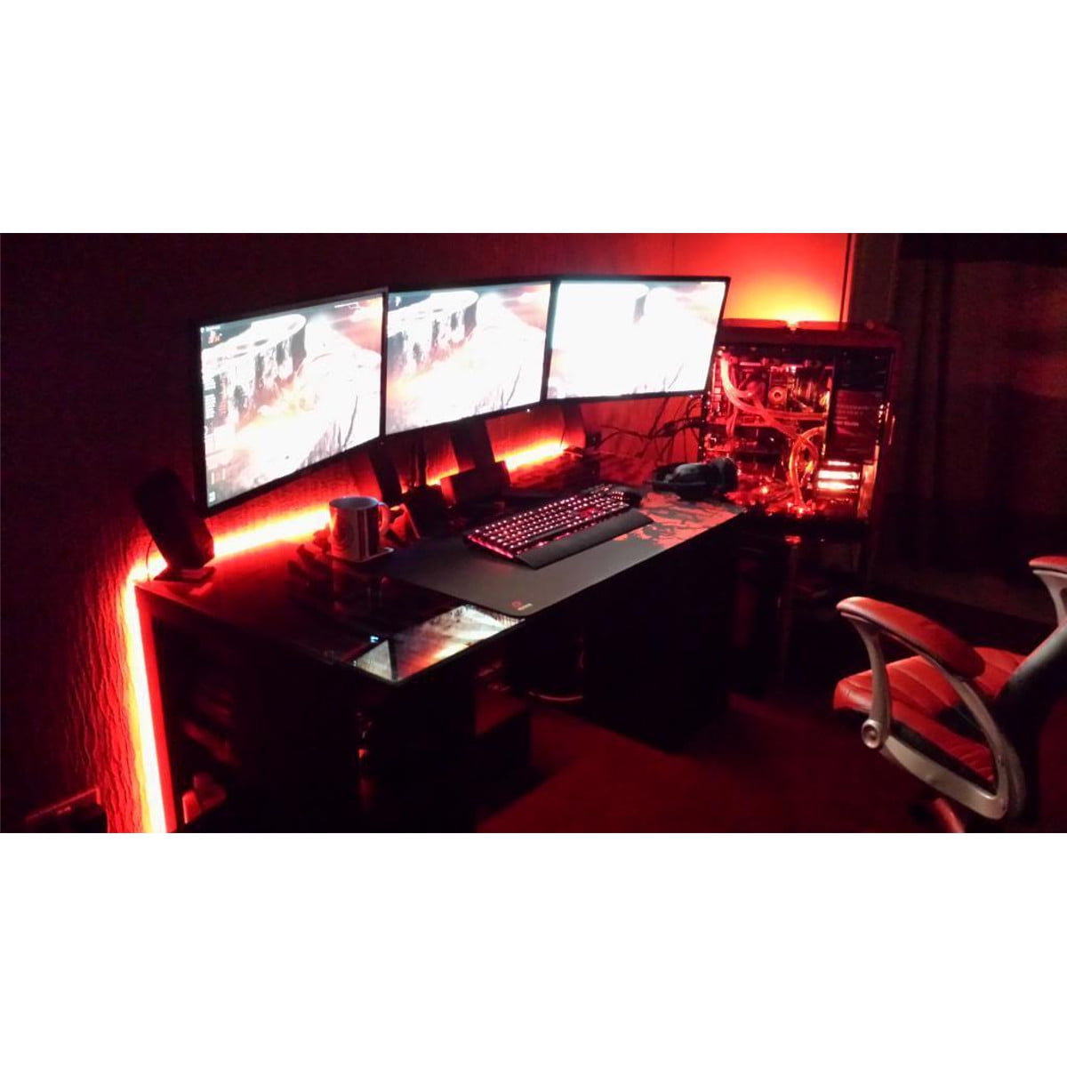 2.55M Gaming Computer Desk LED Lights Office Home Room Lighting Remote Walmart Canada