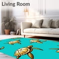 thumbnail image 2 of ODIKA 6'x9' Machine Washable Non-Slip Area Rug, Oceanic Swimming Floor Decorative High Traffic Rug with Pad, Turquoise, 702828, 2 of 8