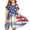 Multicolor#20, variant on Rciityk 4-13T Girls Summer Dress 4th of July Star Print Crew Neck Short Sleeve A-Line Sundress - Independence Day Children Clothing