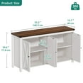 thumbnail image 6 of DEXTRUS 55'' Farmhouse Coffee Bar Cabinet, 4-Door Sideboard Buffet for Kitchen and Living Room, White, 6 of 8