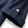 thumbnail image 6 of ClodeEU Women's 2 Piece Linen Cotton Outfits,Collared Button Down Shirt and High Waist Wide Leg Shorts Set,Casual Summer Loungewear with Pockets Navy,Women's Plus M, 6 of 8