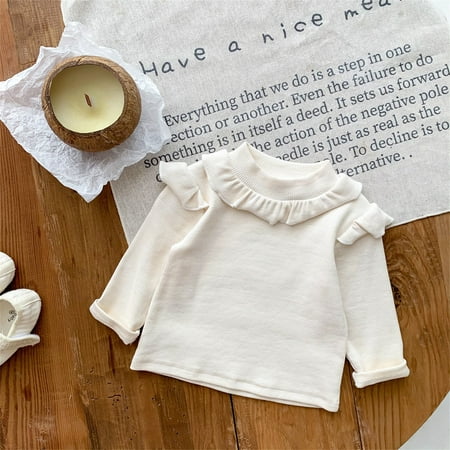

Hunpta Babys Newborn Infant Girls Boys Solid Spring Winter Long Sleeve Ruffle Ribbed Knit Sweater Pullover T Shirt Tops Clothes