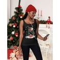thumbnail image 2 of Santa North Pole Christmas Tank Top Women Teen Girls Funny Xmas Racerback Tops Large Black, 2 of 5
