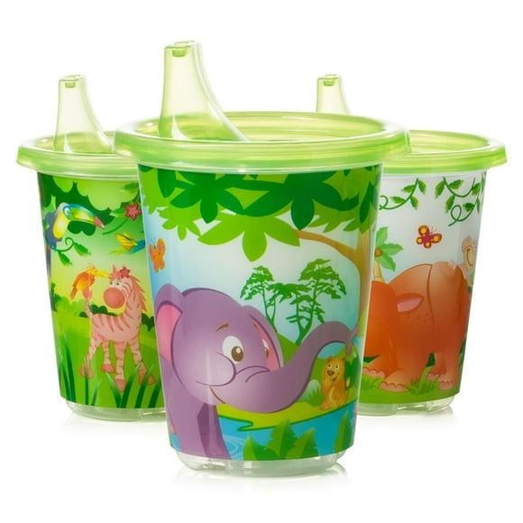 Zoo Friends Commodité Sippy Tasses, 10oz 3pk