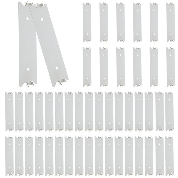 Wekvgz 50pcs Wood Stud Nail Plate Set 2.5inch 6inch Galvanized Steel Cable Protector Plate Safety Nail Plate Sturdy Anti-Nail Protection Plate Hardware with Pointed Prong for Protect Wiring