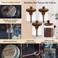thumbnail image 3 of Tarros de Vidrio con Tapa Hermética y Cuchara, Juego de 4 Tarros 14OZ Transparentes Recipiente de Avena Frasco de Vidrio para Organización Contenedor para Almacer Alimento Especias Café Azúcar 4PZS, 3 of 4
