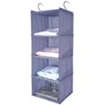 thumbnail image 2 of Estantería colgante para guardarropa, 4 compartimentos, de algodón de alta calidad, para colgar, para acampar, con sistema de almacenamiento, organizador de marco de hierro, gris Dontodent Kuyhfg Sin marca, 2 of 5