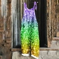 thumbnail image 2 of Ashosteey Women Mardi Gras Overalls Tie-Dye Carnival Sequin Jumpsuit Casual Loose Sleeveless Rompers Vintage Dressy Fashion Pant Plus Size Shoulder Strap One Piece Jumpsuit 2024, 2 of 5