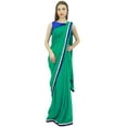 thumbnail image 7 of Atasi Women Georgette Saree Solid Sea Green Casual Sari With Unstitched Blouse Piece, 7 of 7