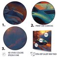 thumbnail image 3 of Designart "Sunset Ride In Blue Vintage Car" Car Vintage Floater Framed Canvas Art Print, 3 of 5