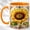 Orange, variant on Ornate Sunflower Coffee Mug, Garden Flower Mug, Ceramic 11 oz