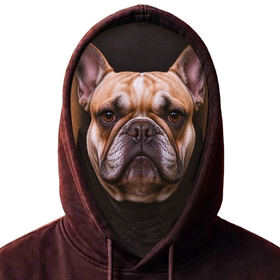 3D Animal Print Full Face Mask, French Bulldog Pattern Balaclava for Skiing Snowboarding Outdoor