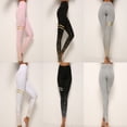 thumbnail image 2 of Pantalones de yoga elásticos de cintura alta con doble aro y estampado bronceado, de estilo europeo y americano, ajustados a la cadera para fitness, para mujer, 2 of 5