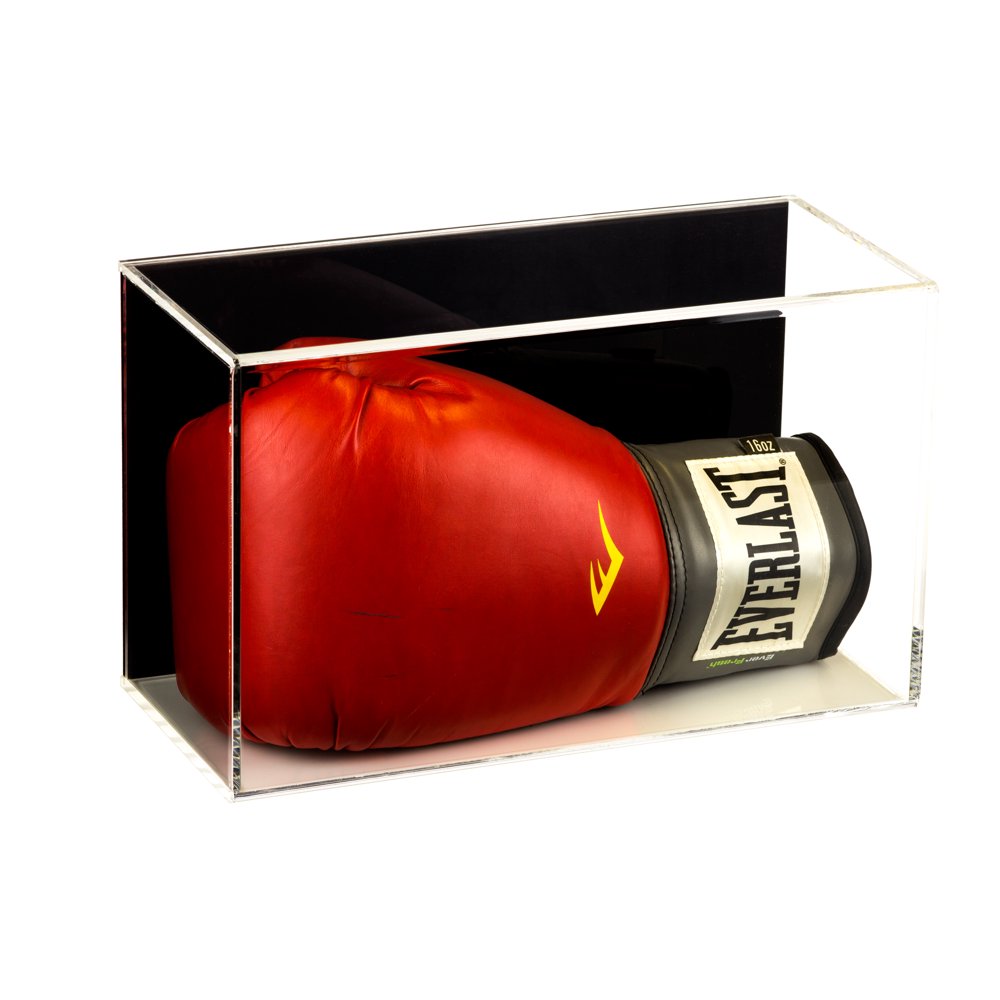 Deluxe Acrylic Horizontal Boxing Glove Display Case with Black Back and