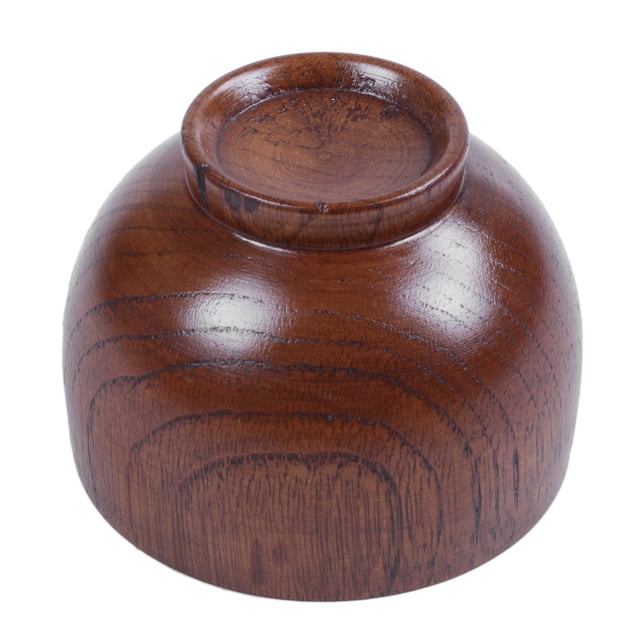 2X Wooden Bowls Wooden Soup Bowl Healthy Food Container Vintage Dinner Tableware Kitchen Accessories
