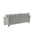 thumbnail image 3 of 85" Accent Sofa, Modern Linen Couch with 2 Pillow and Solid Wood Frame, Plastic Feet, Three-person Indoor Sofa, Mid Century Modern Sofa Couch for Living Room, Grey, 3 of 9