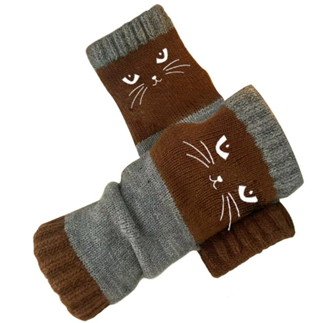 Elegant Open Toe Winter Fashion Mittens With Stitching Embroidery For Cozy Warmth