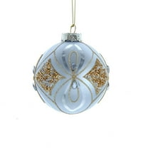 Kurt S. Adler GG1089 80 mm Glass Silver & Gold Ball Ornaments - 6 Piece
