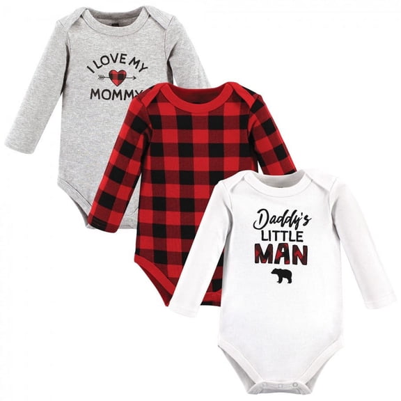Hudson Baby Cotton Long-Sleeve Bodysuits, 3- Pack, Newborn- 24 Months