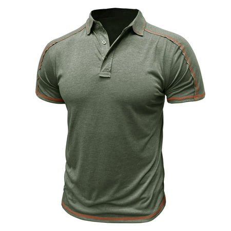Mens Golf Shirts Short Sleeve Business Casual Tshirts Shirt Pullover Button Collared Slim Solid Color Breathable Athletic Workout Tees Tops
