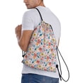 thumbnail image 3 of Drawstring Backpack - Floral Ditsy Splash Proof Small Drawstring Gym Bag for Women Men, Cinch Sports String Bag Backpack for Travel Swimming Beach, 3 of 8