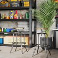 thumbnail image 3 of Homy Casa Adjustable Swivel Bar Stool Set of 2 - Walnut Finish, Industrial Counter for Kitchen Island, 3 of 8
