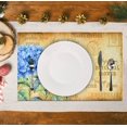 thumbnail image 5 of SPXUBZ Placemats, Vintage Postcard Blue Hydrangea 18x12 Inch Placemats for Family Table Holiday Decor Placemat Set of 4, 5 of 5