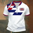 thumbnail image 2 of CONZONE Mens T-Shirts Short Sleeve Zip T Shirts for Men Casual Crew Neck Patriotic British Flag Graphic Lightweight Tees Soft Cozy Athletic Tops, 2 of 3