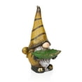 thumbnail image 3 of Alpine Corporation 19"H Vintage Gnome Holding Leaf Bird Feeder with Hat, 3 of 12