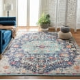 thumbnail image 3 of SAFAVIEH Madison Joandra Vintage Floral Area Rug, Black/Teal, 9' x 9' Square, 3 of 9