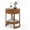 Brown, variant on WoofPaw Round Side Table, 2-Tier Wooden End Table with Drawer and Open Shelf, Vintage Wood Grain Finish, Retro Circle Nightstand Bedside Table for Living Room Bedroom Small Spaces, Walnut