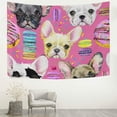thumbnail image 3 of FREEAMG Tapestry Wall Hanging Cute French Bulldog Pink Donuts Tapestry Decorative Wall Tapestries Wall Art Wall Blanket Bedding Tapestry for Bedroom Living Room Dorm Home Decor 80x60 inch, 3 of 7