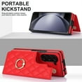thumbnail image 3 of Decase for Samsung Galaxy Z Fold 5 Wallet Case with Credit Card Holder Slot Kickstand,with 360°Rotation Ring Holder,Rugged Shockproof Flip PU Leather Durable Phone  Protective Case,Red, 3 of 7