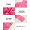 thumbnail image 5 of Sherrylily Girls Long Sleeve T Shirts Crewneck Tunic Tops Kids Button Striped Casual Tee Size 4-15, 5 of 5