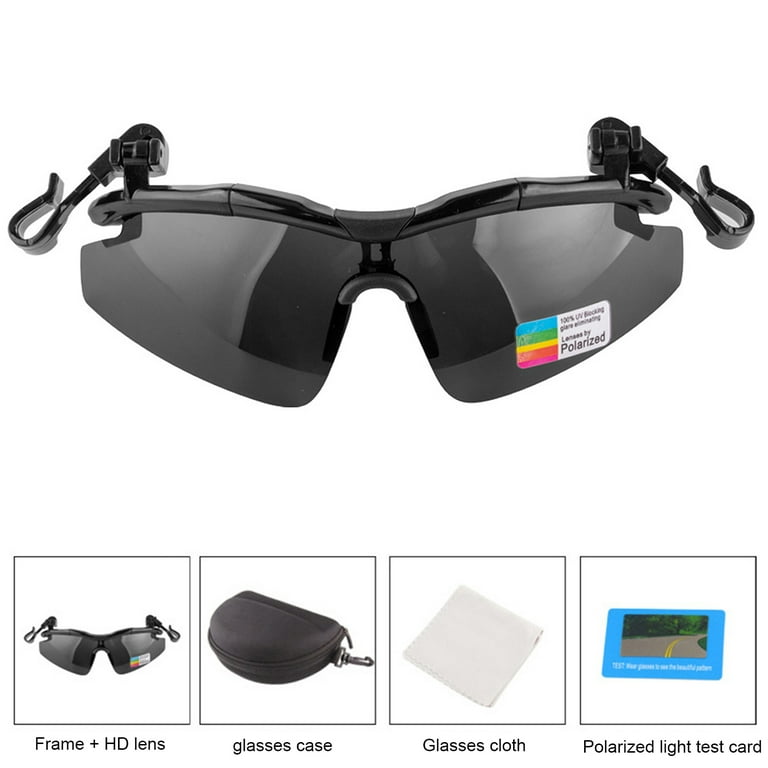 Hapeisy Sports Polarized Sunglasses Fishing Biking Outdoor Golf Glasses for Men Black Tca Durable Clip Cap Driving. Hat VISORS, adult Unisex, Size