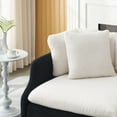 thumbnail image 3 of Sectional Sofa for Living Room,95.3 " Sofa Couch with Teddy Fabric,3 Seat Sofa Set with Two Throw Pillows for Apartment,Black&white, 3 of 7