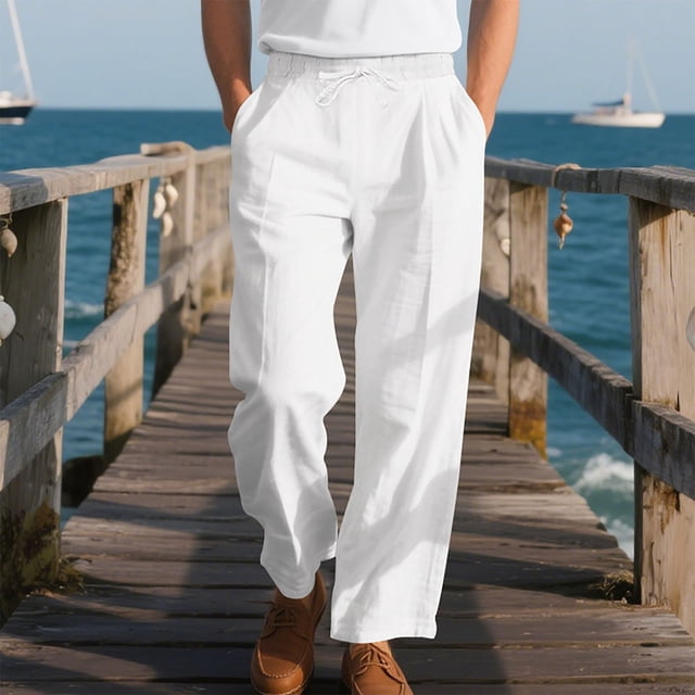 Pantalon de Survêtement Homme Pantalon Habillé Décontracté Pantalon de Randonnée pour Homme Léger Pantalon de Sport pour Homme Pantalon pour Homme (Blanc,TTG)