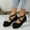 Black, variant on Hoshose Women's Flats Dressy Shoes Suede Round Toe Comfortable Bowknot Ballet Wedge Shoes Fashion Casual Soft Sole