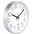 thumbnail image 2 of Reloj de pared jomparis plateado de 25 cm, funciona con pilas y silencioso, 2 of 5