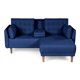 thumbnail image 2 of Sala Modular Sofá Cama Reversible De Lino Azul Con Porta Vasos Modelo Mandarín, 2 of 9
