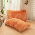 thumbnail image 3 of Gusuhome Shaggy Plush Duvet Cover Set Full Size Ultra Soft Fluffy Comforter Cover Set Luxurious Fuzzy Quilt Cover Set Bedding Set 3Pcs (1Duvet Cover + 2Pillowcases) with Zipper Closure Orange Ombre, 3 of 5