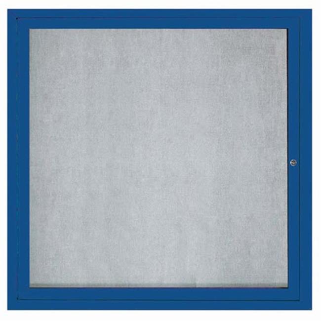 Illuminated Outdoor Enclosed Bulletin Board Blue