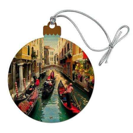 Venice Italy Gondolas Canals Wood Christmas Tree Holiday