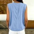 thumbnail image 5 of cocolona Summer Linen Irregular Tank Tops for Women Sleeveless Crew Neck Shirts Trendy Casual Solid Color Blouses, 5 of 6